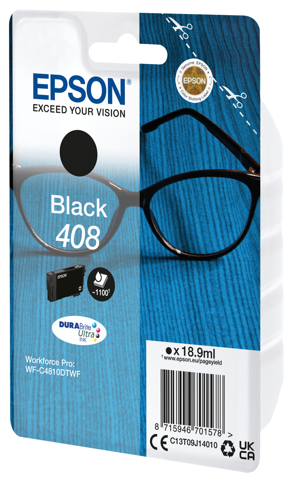 96520620_3834428409 Epson C13T09J14010/408 Ink cartridge black, 1.100 pages ISO/IEC 24711 18.9ml for Epson WF-C 4810
