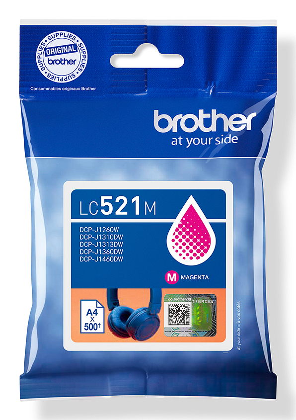 96a9fc635ed80257abf56714831015d9fd93ceed Brother LC-521M Ink cartridge magenta, 500 pages ISO/IEC 19752 for Brother DCP-J 1260