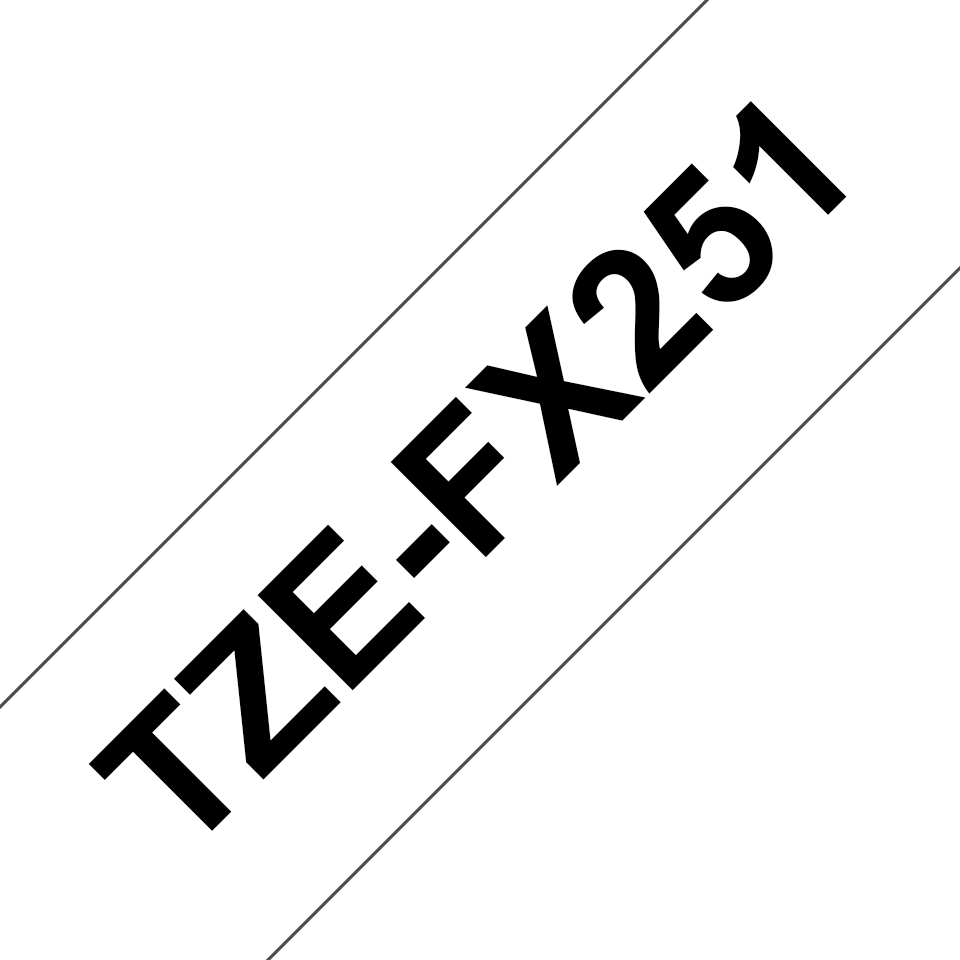 971e1d1d5de833defd8028b60abcb95cc5db3ac2 Brother TZE-FX251 DirectLabel black on white Laminat 24mm x 8m for Brother P-Touch TZ 3.5-24mm/HSE/36mm/6-24mm/6-36mm