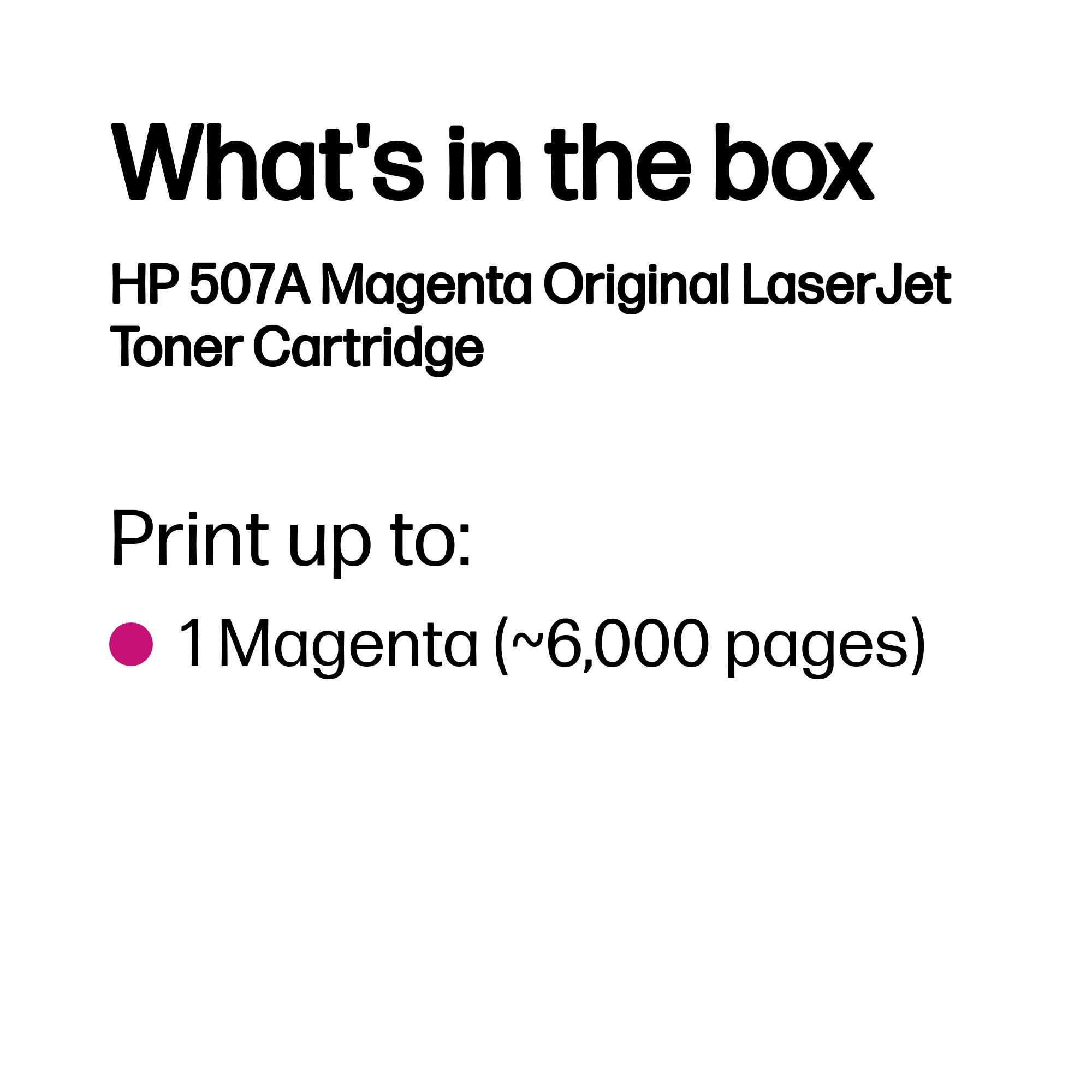 HP CE403A/507A Toner cartridge magenta, 6.000 pages ISO/IEC 19798 for HP LaserJet EP 500