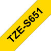 98ee26b0368c1f9552190a5b6d8f1ba211e9ecb7 Brother TZE-S651 DirectLabel black on yellow extra strong Laminat 24mm x 8m for Brother P-Touch TZ 3.5-24mm/HSE/36mm/6-24mm/6-36mm