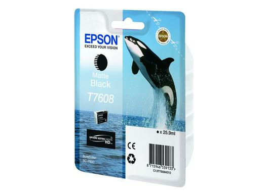 996cc7070f009cde98dce5bd69432780686bc24b Epson C13T76084N10/T7608 Ink cartridge black matt, 1.100 pages 25.9ml for Epson SC-P 600