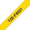 Brother TZE-FX621 DirectLabel black on yellow Laminat 9mm x 8m for Brother P-Touch TZ 3.5-18mm/6-12mm/6-18mm/6-24mm/6-36mm