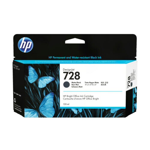 HP 3WX25A/728 Ink cartridge black matt 130ml for HP DesignJet T 830