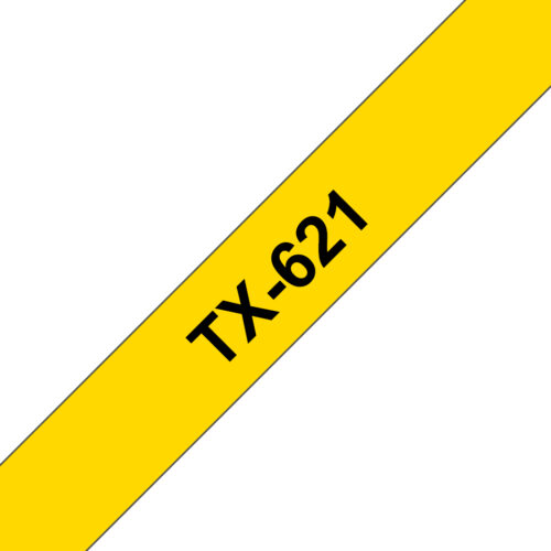 Brother TX-621 DirectLabel black on yellow 9mm x 15m for Brother P-Touch TX 6-24mm