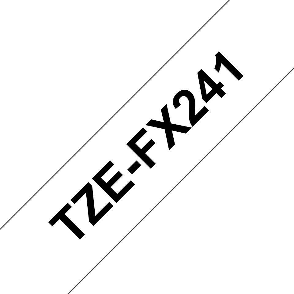 9eabb3d89fba7c32d775ac928975f7c5c6ab7ea7 Brother TZE-FX241 DirectLabel black on white Laminat 18mm x 8m for Brother P-Touch TZ 3.5-18mm/36mm/6-18mm/6-24mm/6-36mm