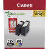 Canon 6205C004/PG-585/CL-586 Ink cartridge multi pack black + color + Photopaper GP-501, 2x180 pages ISO/IEC 19752 Pack=2 for Canon Pixma TS 7650