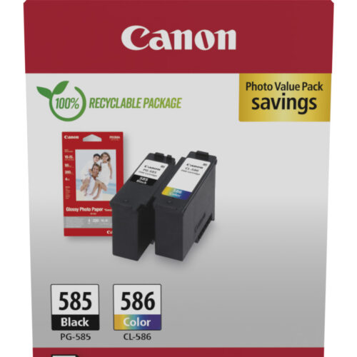 9eb9be585af82cb8e96d189b9fb39d2e0ee34b10 Canon 6205C004/PG-585/CL-586 Ink cartridge multi pack black + color + Photopaper GP-501, 2x180 pages ISO/IEC 19752 Pack=2 for Canon Pixma TS 7650