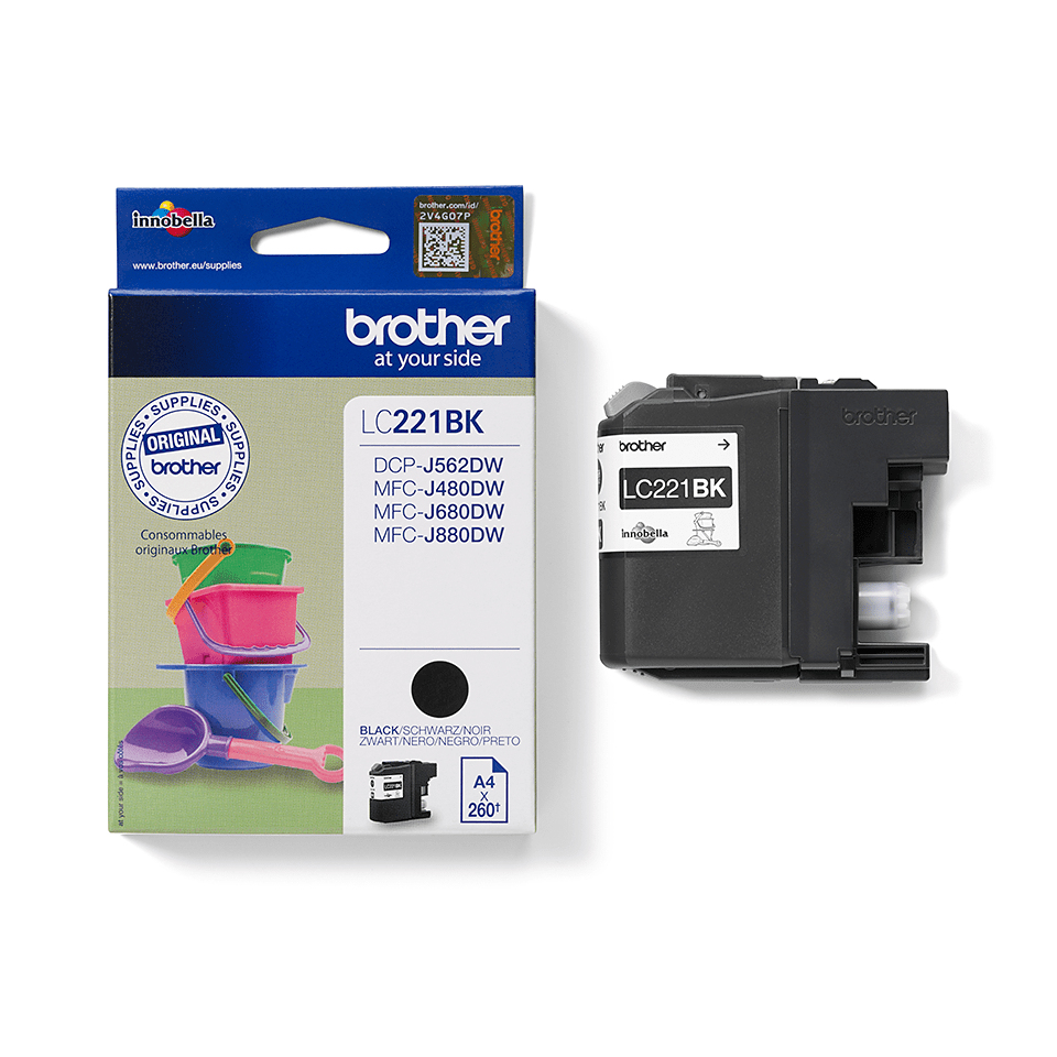9f39bd1ffdceb92e161e062d2c64ecf35a38d48b Brother LC-221BK Ink cartridge black, 260 pages ISO/IEC 24711 7.1ml for Brother DCP-J 562