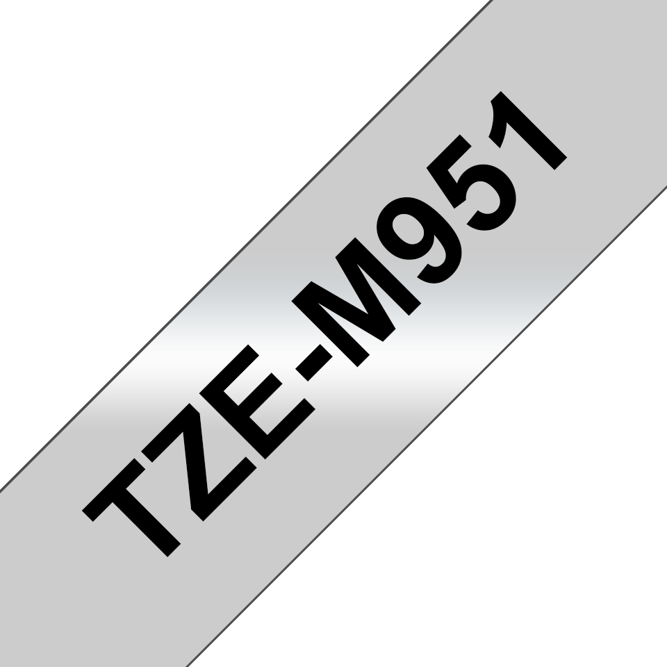 9fa186dfadb70d18798934cc6a550b46e90888c7 Brother TZE-M951 DirectLabel black on silver matt 24mm x 8m for Brother P-Touch TZ 3.5-24mm/HSE/36mm/6-24mm/6-36mm