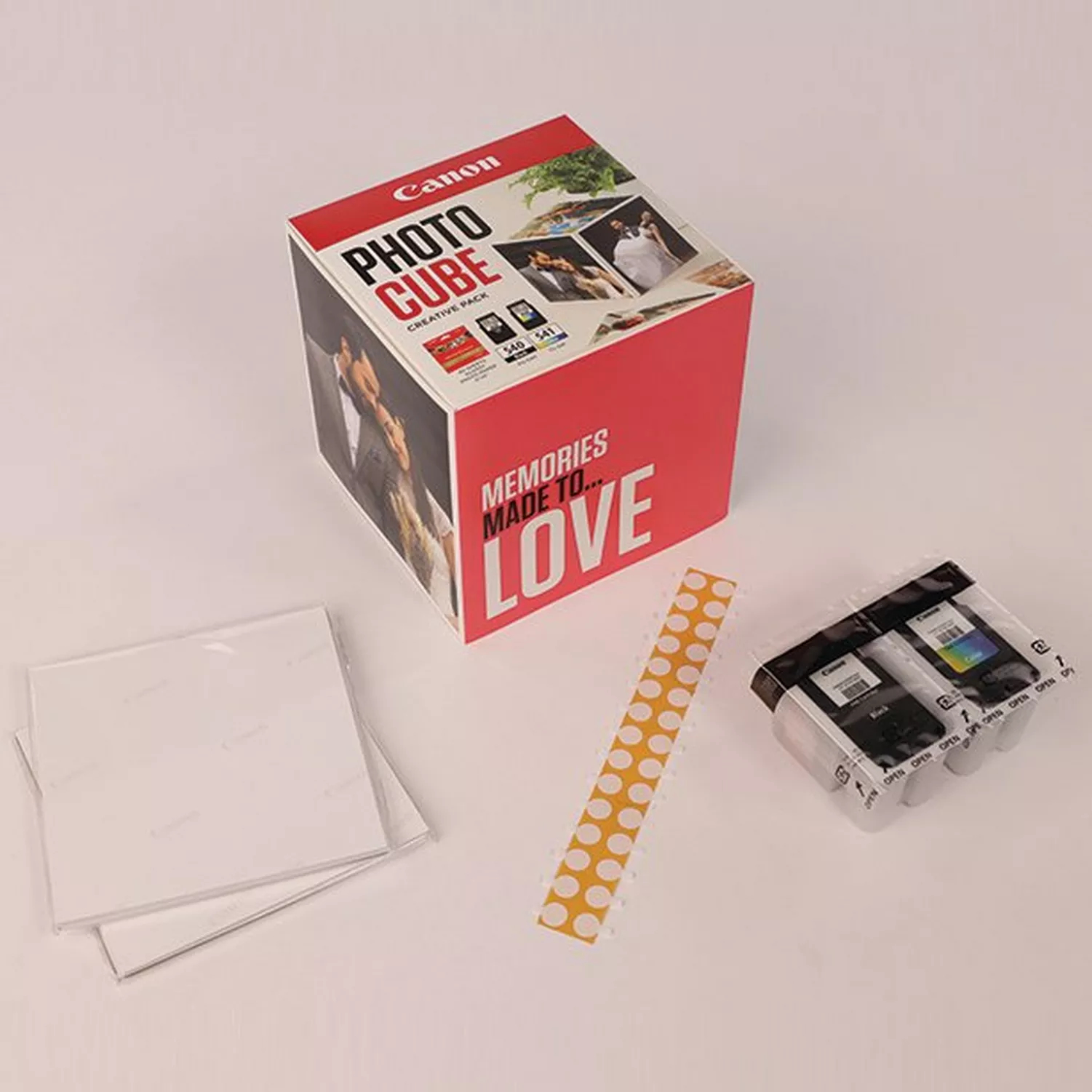 Canon 5225B016/PG-540+CL-541 Printhead cartridge multi pack black / color Cube white pink + Photopaper PP-201 13x13cm 40 sheet 180pg+180pg Pack=2 for Canon Pixma MG 2150/MX 370