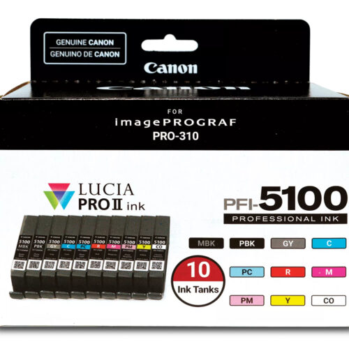 Canon 6951C009/PFI-5100 Ink cartridge multi pack MBK,PBK,C,M,Y,PC,PM,R,GY,CO Pack=10 for Canon IPF PRO-310