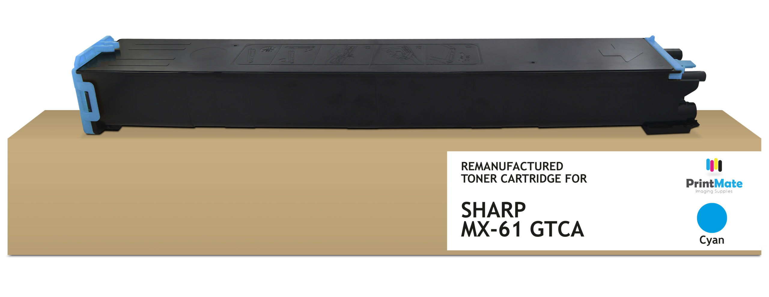 PrintMate SHARP MX-61 GTCA, remanufactured toner, Cyan 24000p