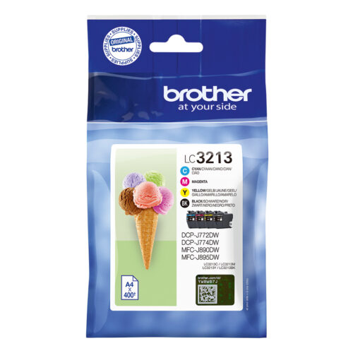 Brother LC-3213VAL Ink cartridge multi pack Bk,C,M,Y Blister, 4x400 pages ISO/IEC 19752 Pack=4 for Brother DCP-J 772