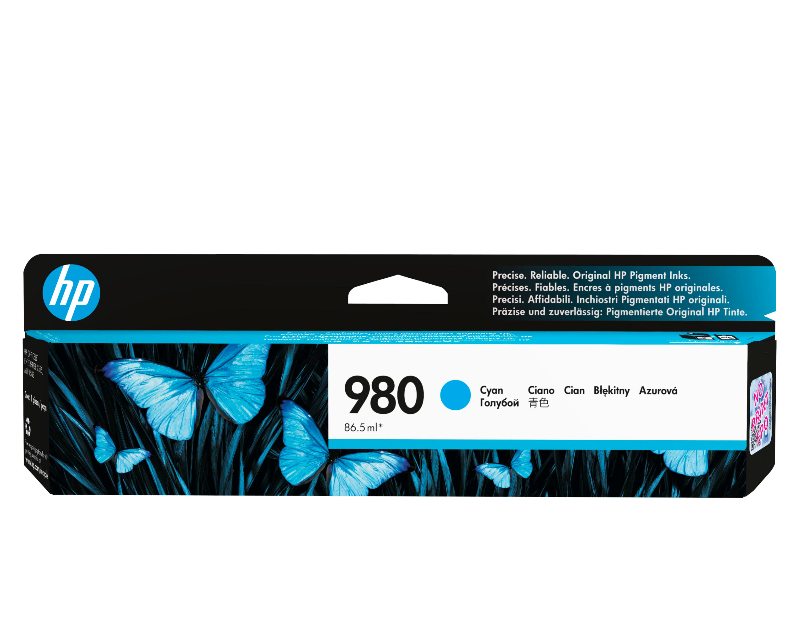 HP D8J07A/980 Ink cartridge cyan, 6.600 pages ISO/IEC 24711 86.5ml for HP OfficeJet X 555