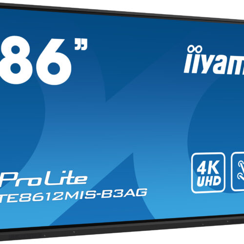 iiyama TE8612MIS-B3AG Signage Display Kiosk design 2.17 m (85.6") LCD Wi-Fi 400 cd/m² 4K Ultra HD Black Touchscreen Built-in processor Android 11 24/7