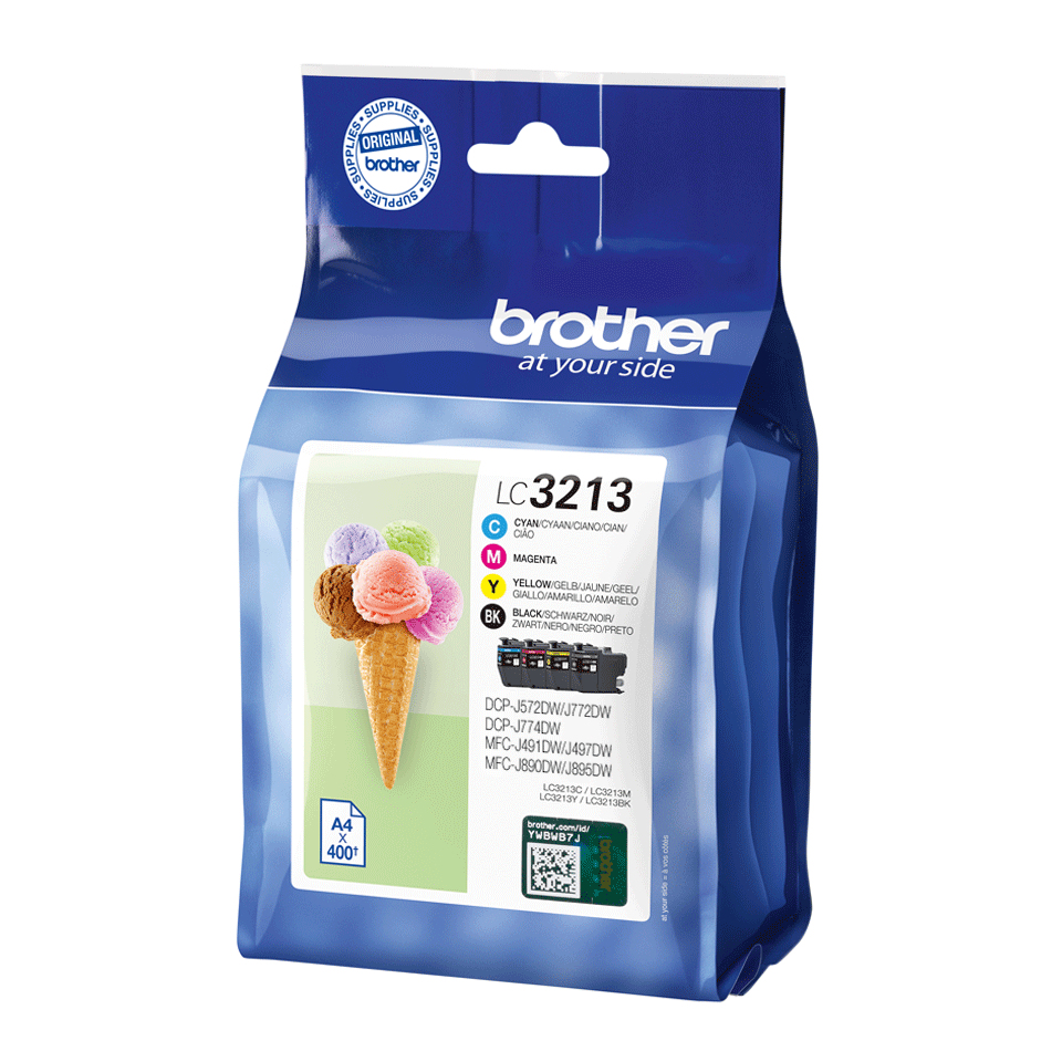 aa43ab9532043f31843c319cf0a67d43fcdfca9a Brother LC-3213VAL Ink cartridge multi pack Bk,C,M,Y Blister, 4x400 pages ISO/IEC 19752 Pack=4 for Brother DCP-J 772
