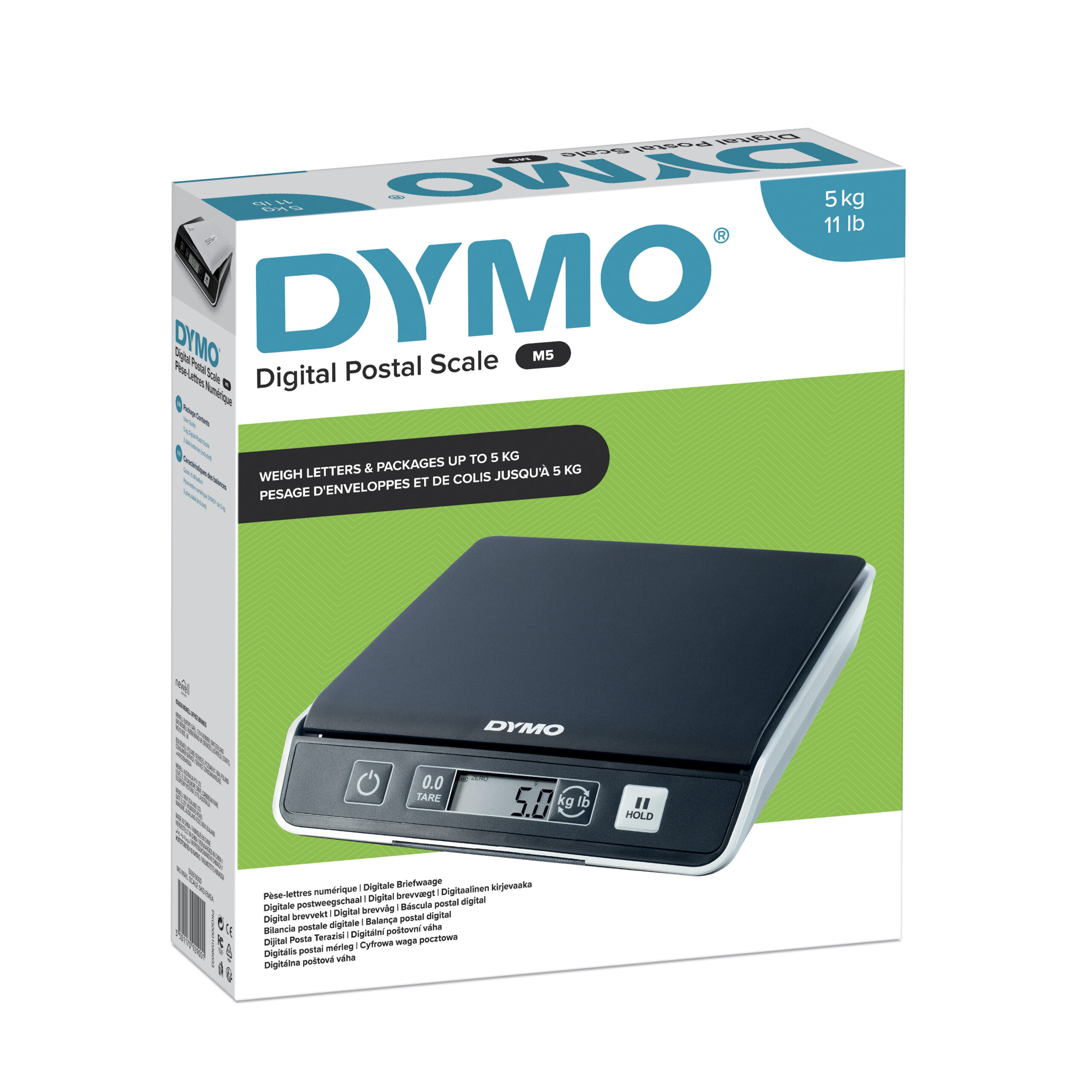 20 cm x 20 cm. Type: Electronic postal scale, Maximum weight capacity: 5 kg, Accuracy: 2 g. Power requirements: 3 x AAA/LR03. Dimensions (WxDxH): 211 x 235 x 46 mm, Weight: 1.5 kg. Package wid