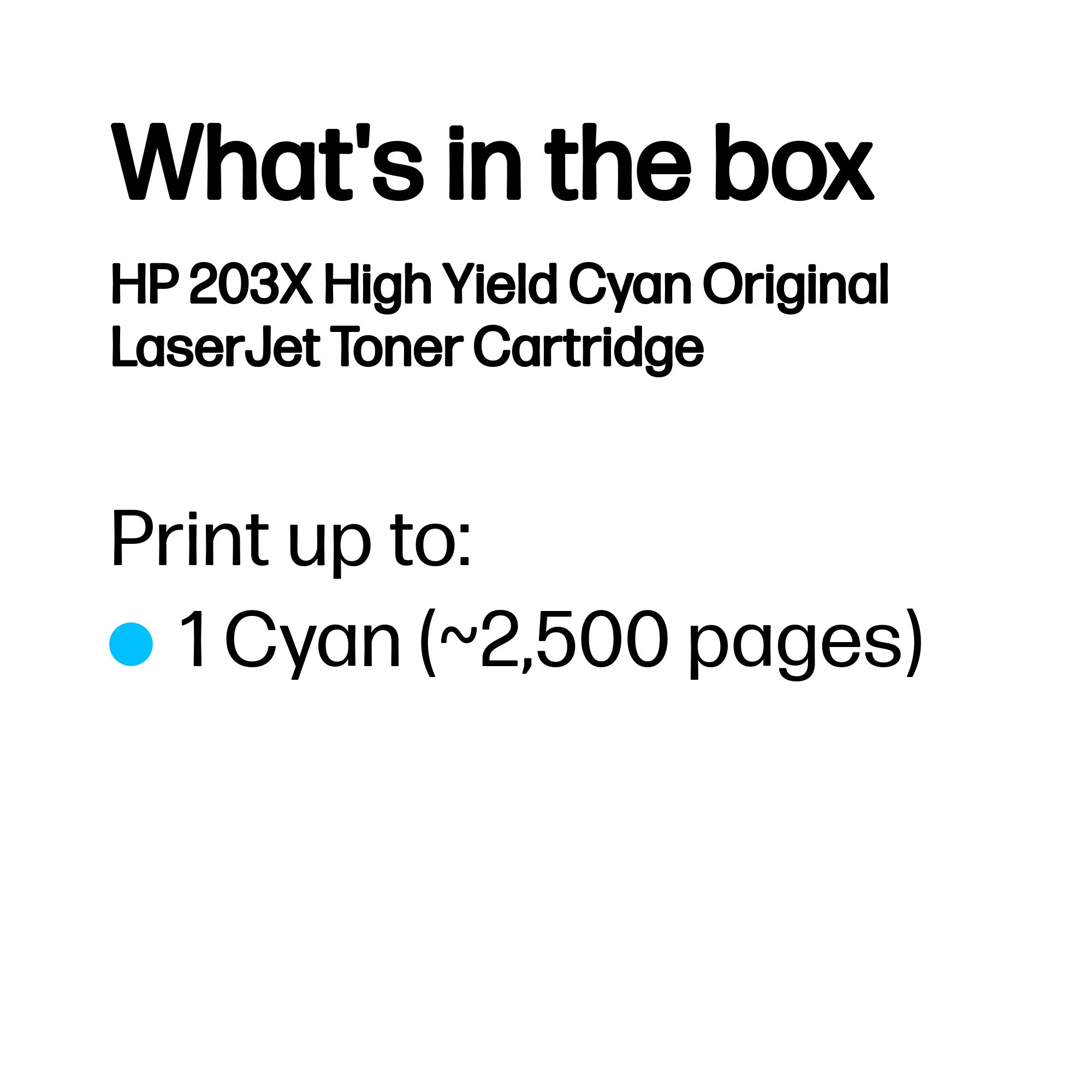 HP CF541X/203X Toner cartridge cyan high-capacity, 2.500 pages ISO/IEC 19798 for HP Pro M 254