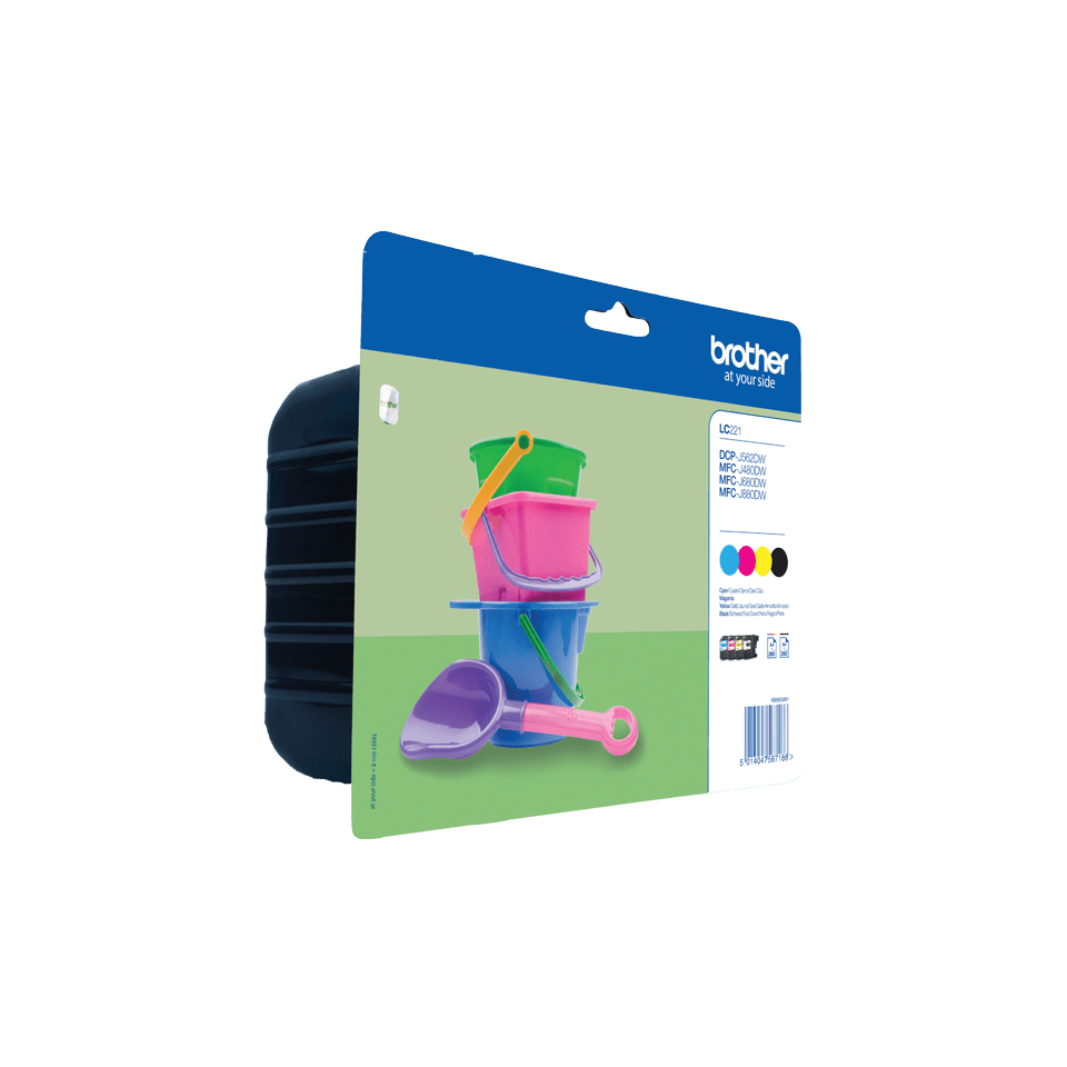 b139f75ba044c302a1ec79fdbd06a937d2e046da Brother LC-221VALBP Ink cartridge multi pack Bk,C,M,Y, 4x260 pages ISO/IEC 24711 Pack=4 for Brother DCP-J 562