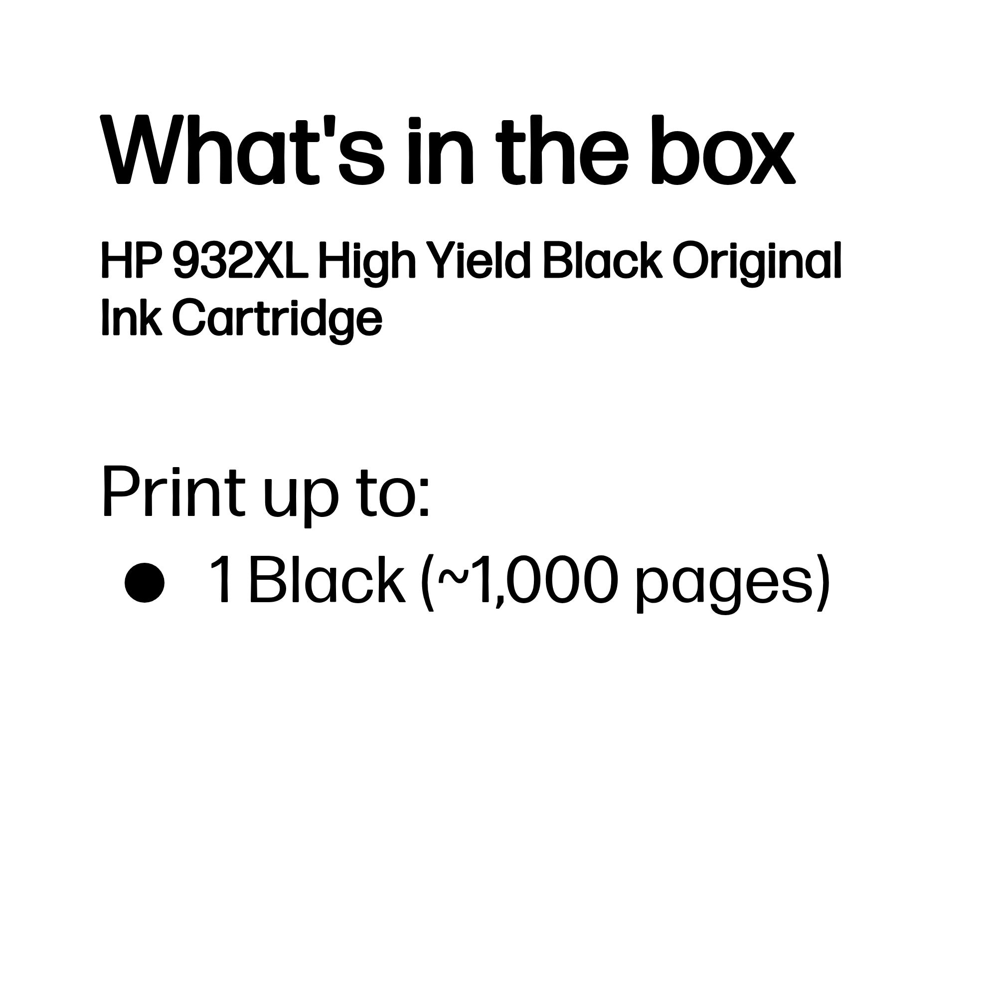 HP CN053AE/932XL Ink cartridge black high-capacity, 1.000 pages ISO/IEC 24711 22.5ml for HP OfficeJet 6100/7510/7610