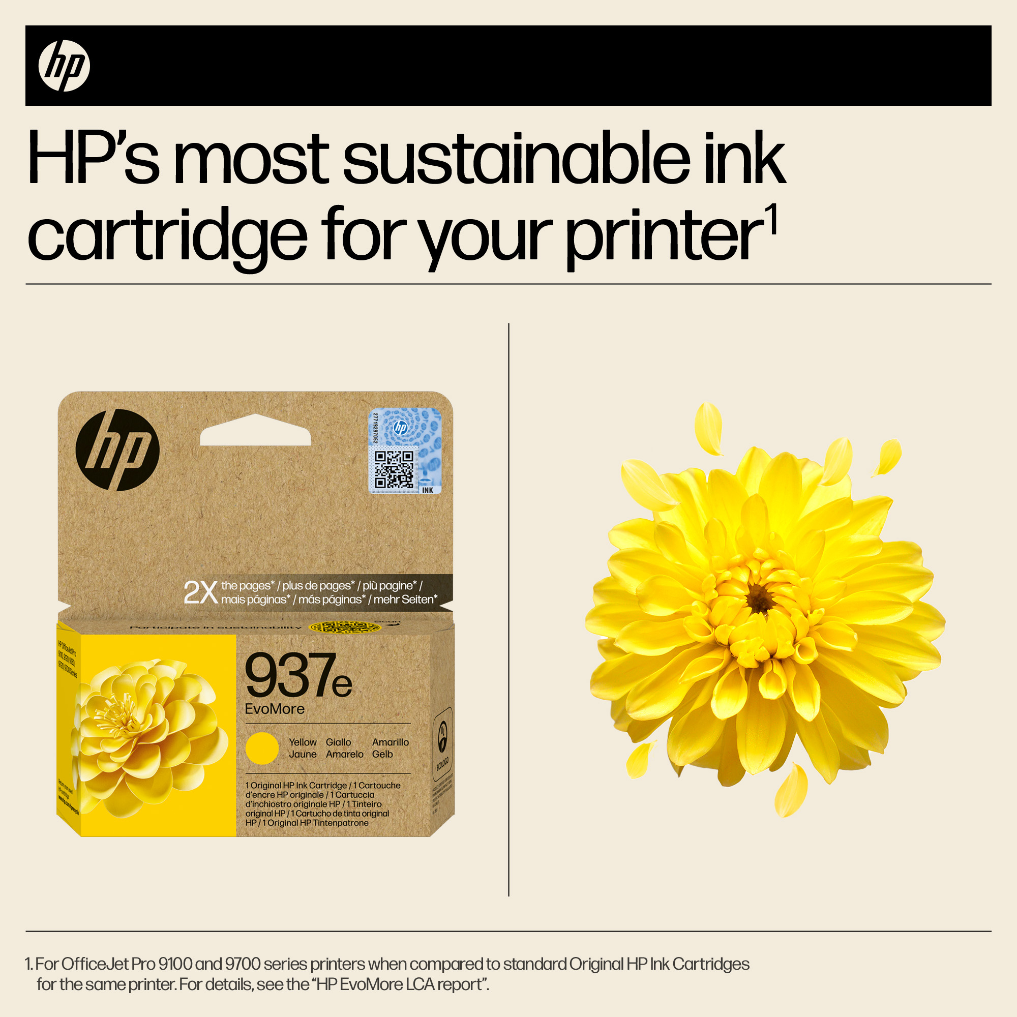 HP 4S6W8NE/937E Printhead cartridge yellow Evomore, 1.650 pages ISO/IEC 19752 for HP OJ Pro 9100/e