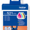 Brother LC-521VAL Ink cartridge multi pack Bk,C,M,Y, 4x500 pages ISO/IEC 19752 Pack=4 for Brother DCP-J 1260