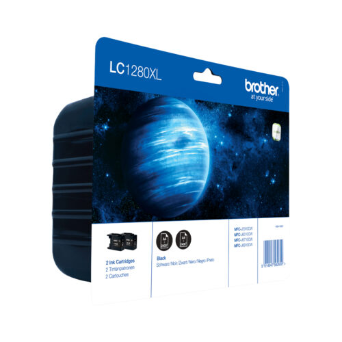 Brother LC-1280XLBKBP2DR Ink cartridge black high-capacity twin pack, 2x2.400 pages ISO/IEC 24711 9ml Pack=2 for Brother MFC-J 6510