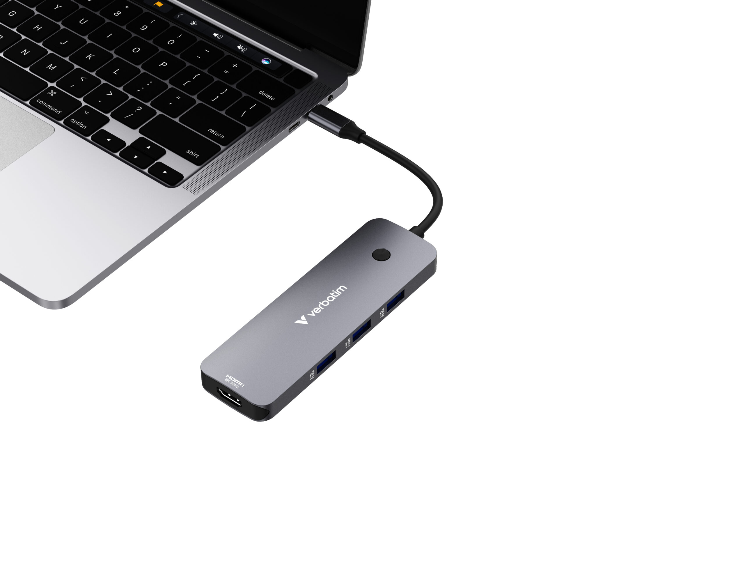 b82249c981a52cccb052afd2f108102355cb5fe9 Verbatim CMH-08 USB Type-C 5000 Mbit/s Silver