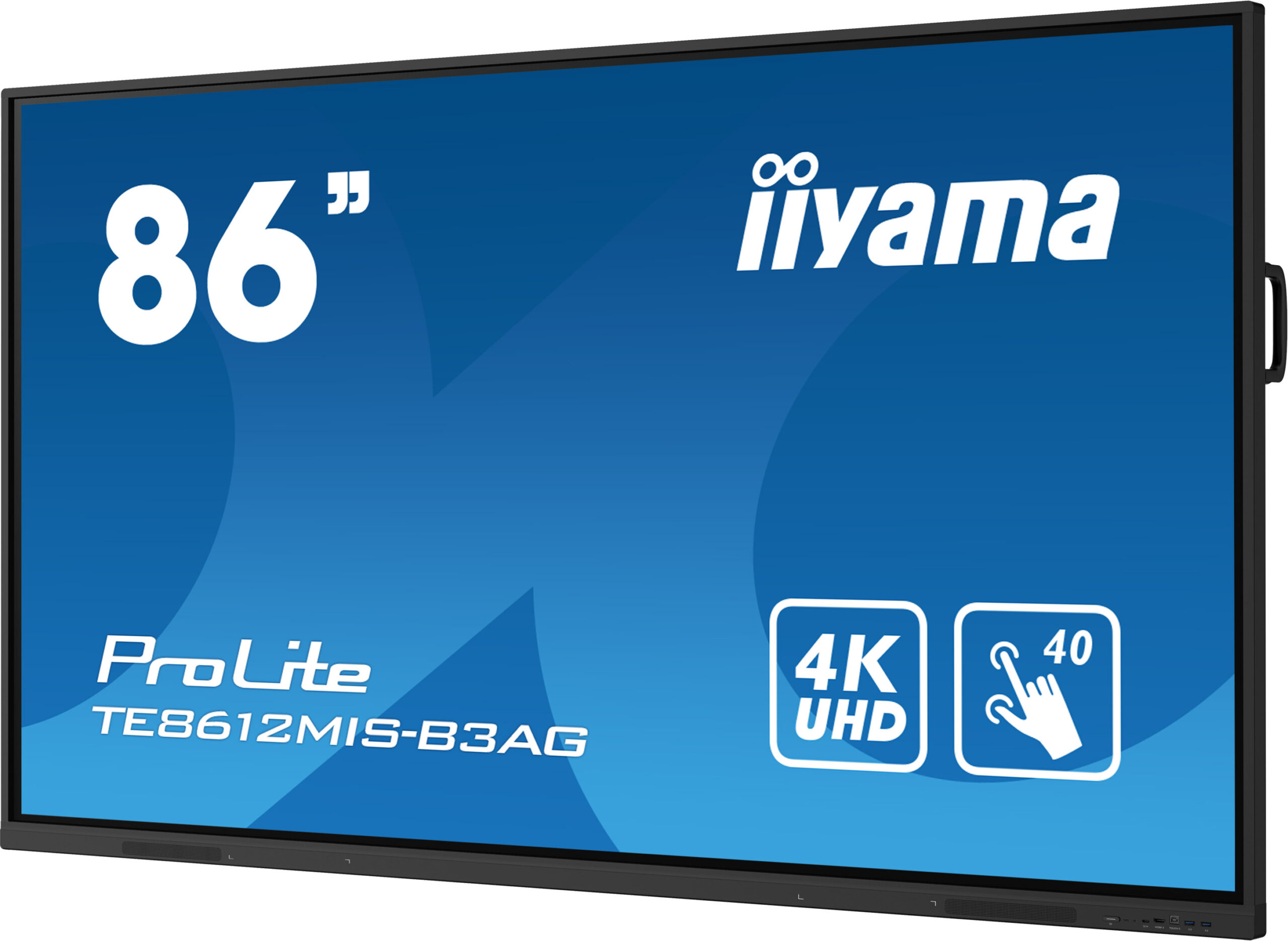 iiyama TE8612MIS-B3AG Signage Display Kiosk design 2.17 m (85.6") LCD Wi-Fi 400 cd/m² 4K Ultra HD Black Touchscreen Built-in processor Android 11 24/7