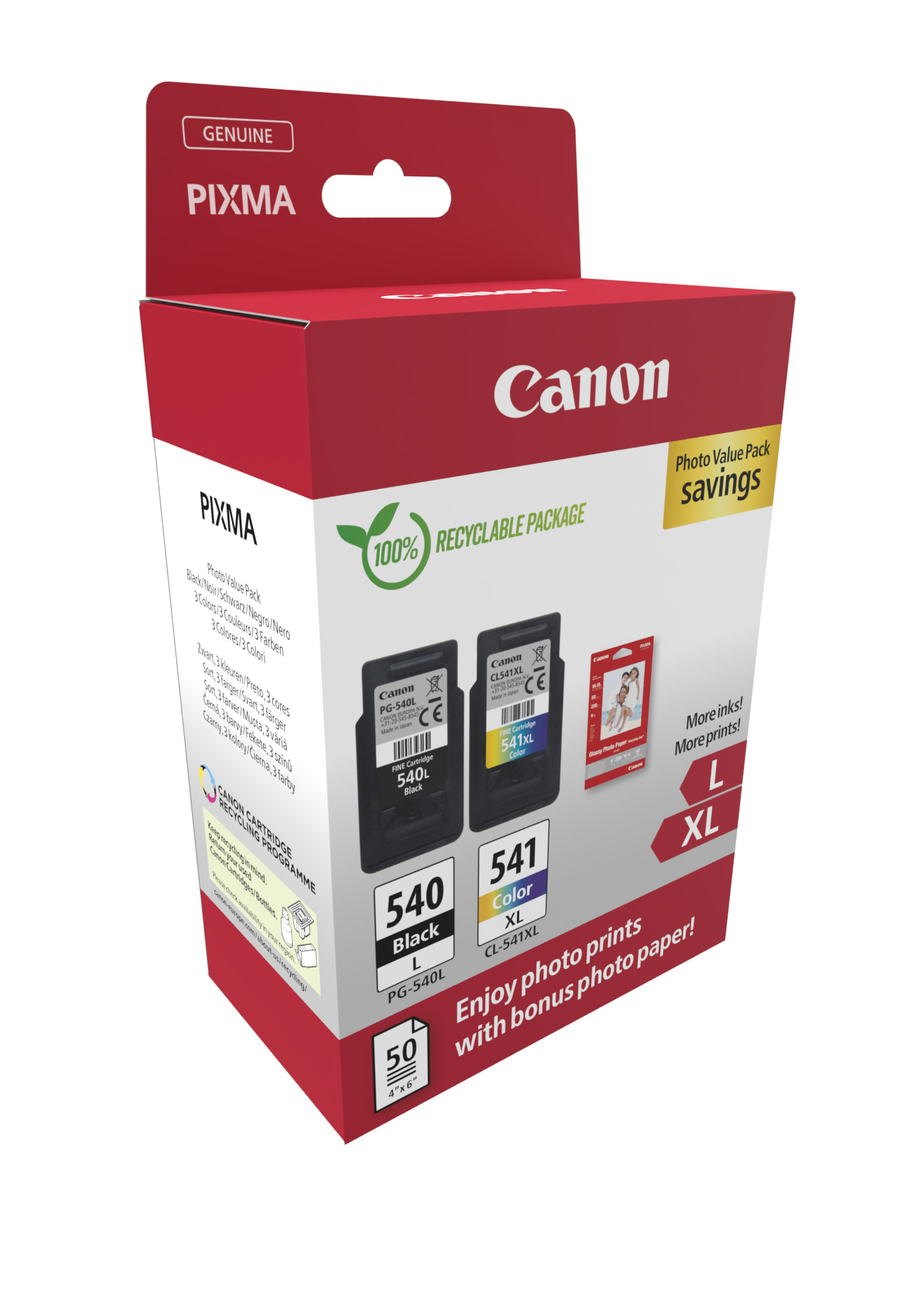 bc5d95bbd24e8a6abafc428a1fb15743 Canon 5224B012/PG-540L+CL-541XL Printhead cartridge multi pack black + color Pack=2 for Canon Pixma MG 2150/MX 370