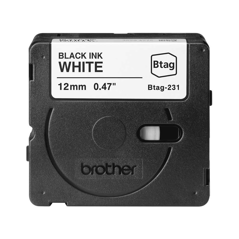 bd20fc4bf75463afab9bc678d7a51a605df0aaed Brother BTAG-231 DirectLabel-etikettes black on white 12mm x 4m for Brother Btag 12mm