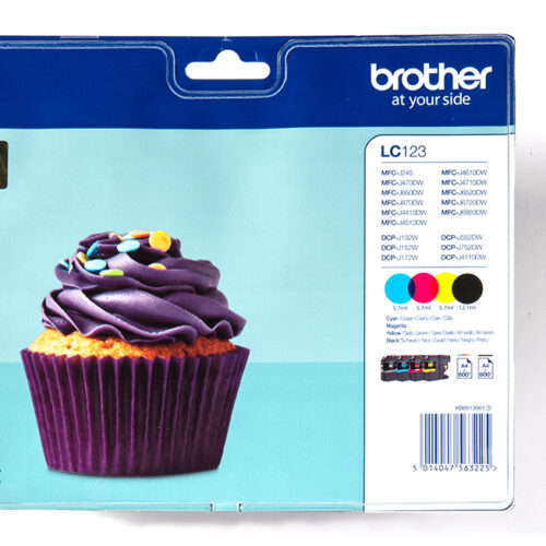 Brother LC-123VALBPDR Ink cartridge multi pack Bk,C,M,Y, 4x600 pages ISO/IEC 24711 Pack=4 for Brother DCP-J 132/MFC-J 4510/MFC-J 6920