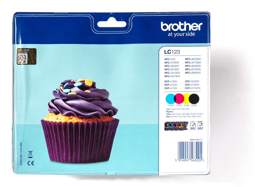 c1e7335dc6e7d127a98c5b7b4d87bbad6d140516 Brother LC-123VALBPDR Ink cartridge multi pack Bk,C,M,Y, 4x600 pages ISO/IEC 24711 Pack=4 for Brother DCP-J 132/MFC-J 4510/MFC-J 6920