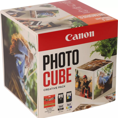 c4326efe77ef2161d3bb93508fb0f209 Canon 3713C013/PG-560+CL-561 Printhead cartridge multi pack black + color Cube white pink +PP201 40 sheet 13x13cm 7,5ml + 8,3ml Pack=2 for Canon Pixma TS 5350