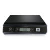 20 cm x 20 cm. Type: Electronic postal scale, Maximum weight capacity: 5 kg, Accuracy: 2 g. Power requirements: 3 x AAA/LR03. Dimensions (WxDxH): 211 x 235 x 46 mm, Weight: 1.5 kg. Package wid