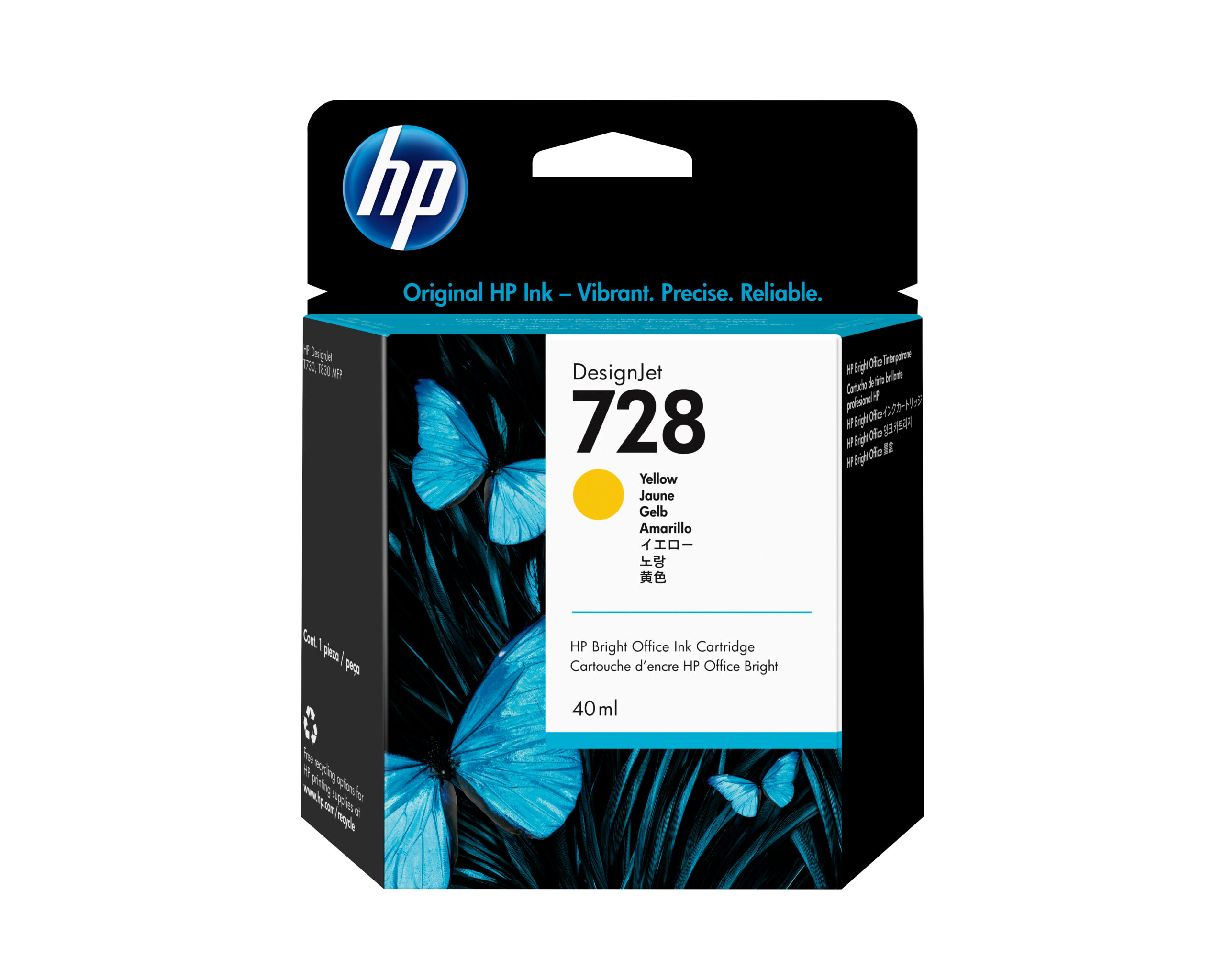 c7542c8a62c7cdb3a3cb0e056074a1cb10032a37 HP F9J61A/728 Ink cartridge yellow 40ml for HP DesignJet T 730