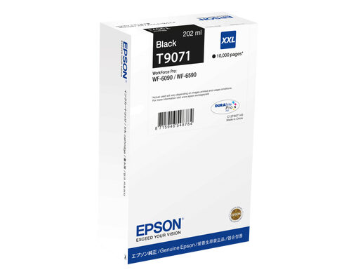 Epson C13T90714N/T9071 Ink cartridge black XXL, 10.000 pages ISO/IEC 19752 202ml for Epson WF 6090