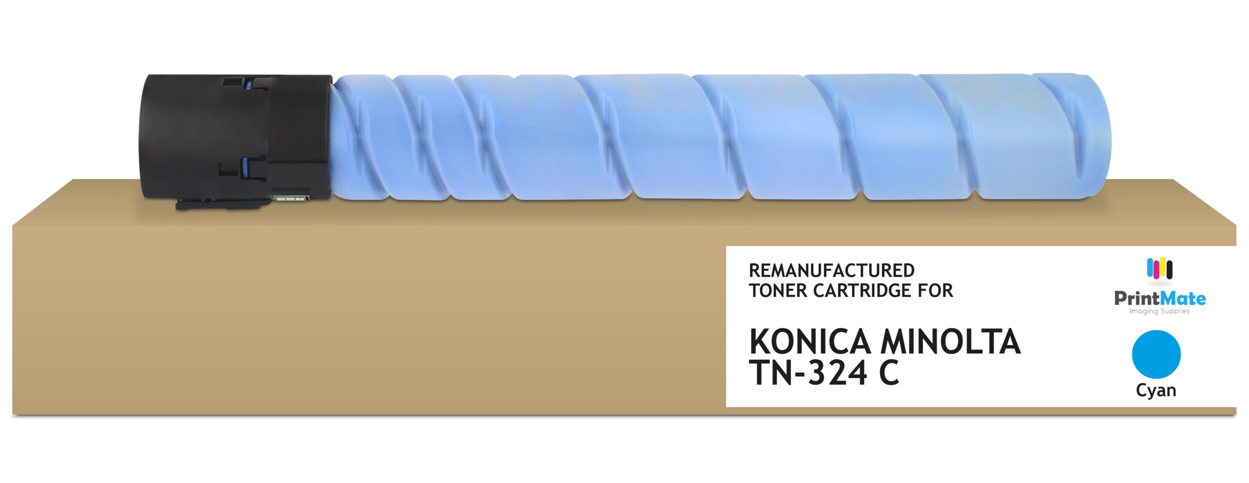 PrintMate KONICA MINOLTA TN324C, remanufactured toner, Cyan 26000p