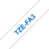 cc0c3583e4a2ec708ac11fe82a491a7feb64764c Brother TZE-FA3 DirectLabel Textile ribbon blue on white 12mm x 3m for Brother P-Touch TZ 3.5-18mm/6-12mm/6-18mm/6-24mm/6-36mm