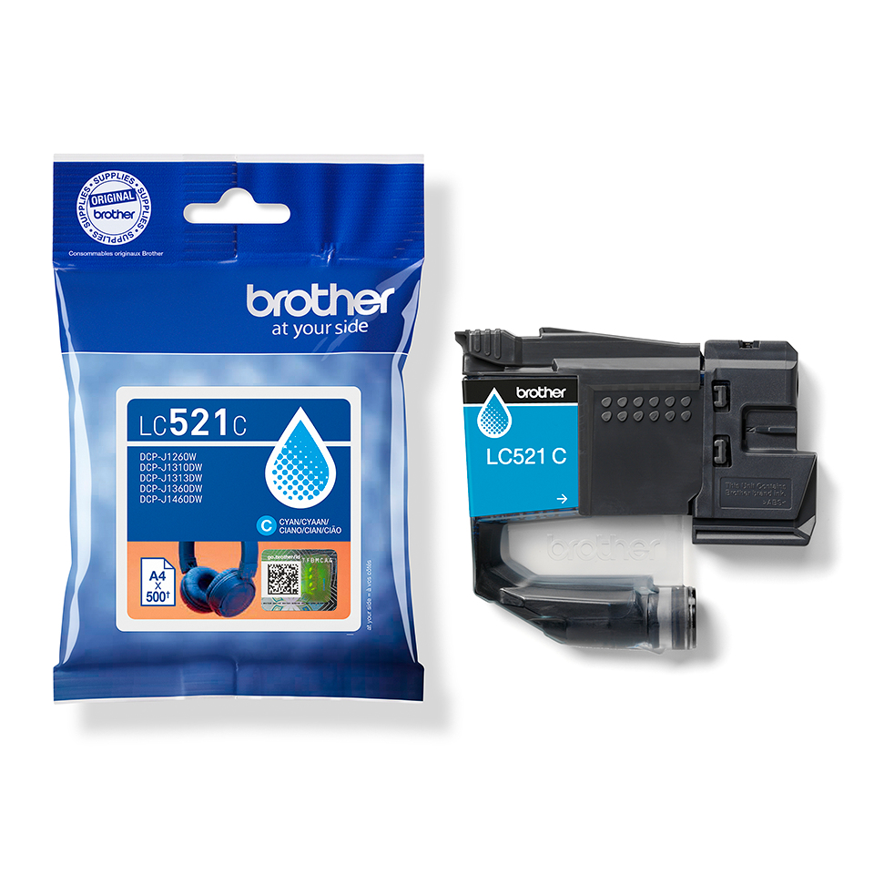 ceb39dbba16728b50cb8ac13e2380b7f13dede4c Brother LC-521C Ink cartridge cyan, 500 pages ISO/IEC 19752 for Brother DCP-J 1260