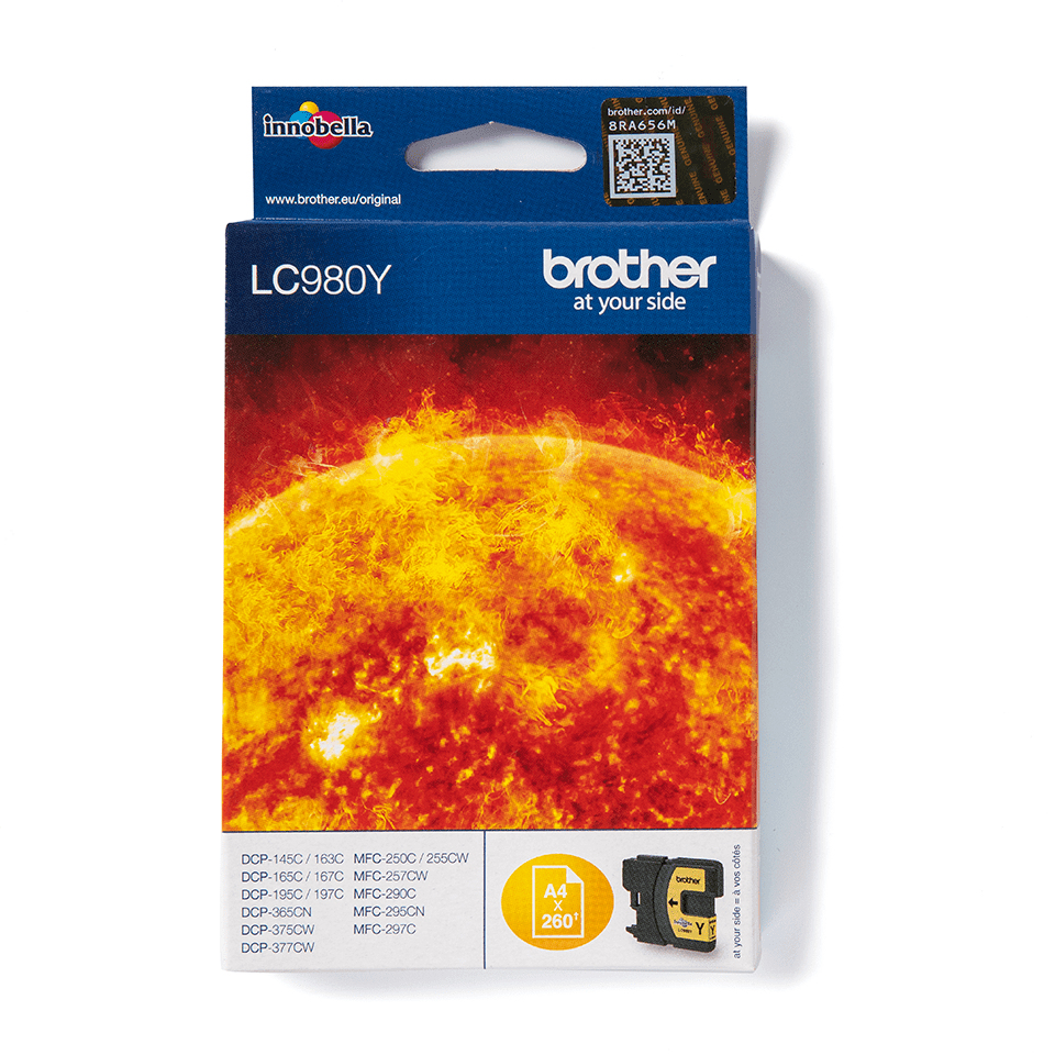 d126363bd4d880cca2675b82e9abdf3a317be48d Brother LC-980Y Ink cartridge yellow, 260 pages ISO/IEC 24711 5.5ml for Brother DCP 145 C