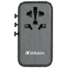 Verbatim UTA-06 100W GaN III Universal Travel Adapter with 2 x USB-C PD & QC 4+ & 2 x USB-A QC 3.0 ports