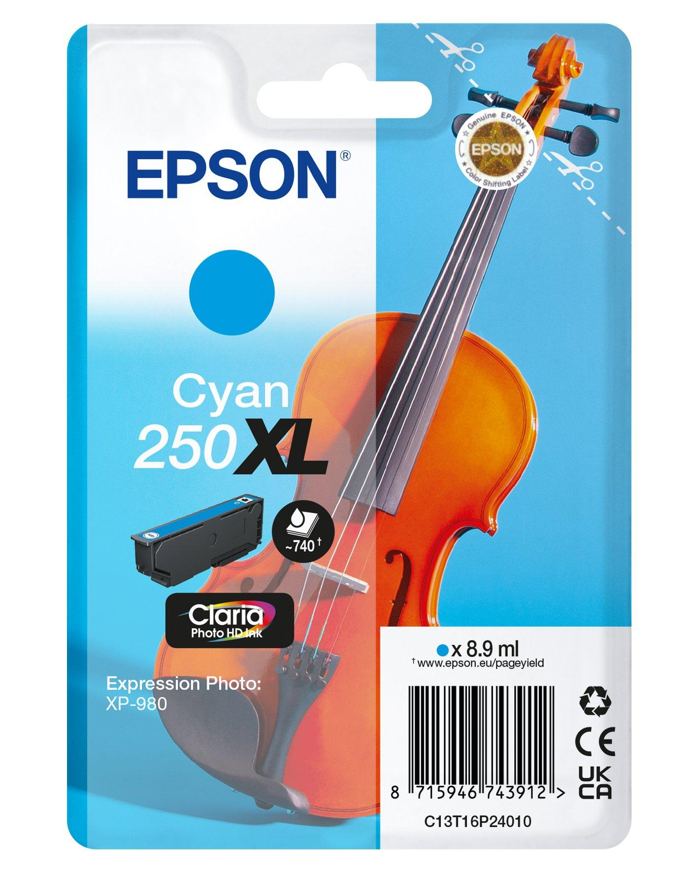 d6b338ce35875bdec489f300962a6af10380c4aa Epson C13T16P24010/250XL Ink cartridge cyan high-capacity, 740 pages 8.9ml for Epson Expression Photo XP-980