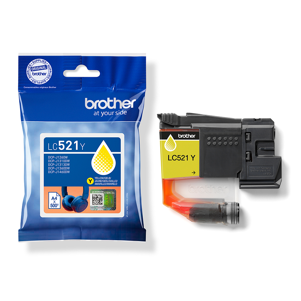 d7ae56ff8dacb827e27474a5770663934158fc50 Brother LC-521Y Ink cartridge yellow, 500 pages ISO/IEC 19752 for Brother DCP-J 1260