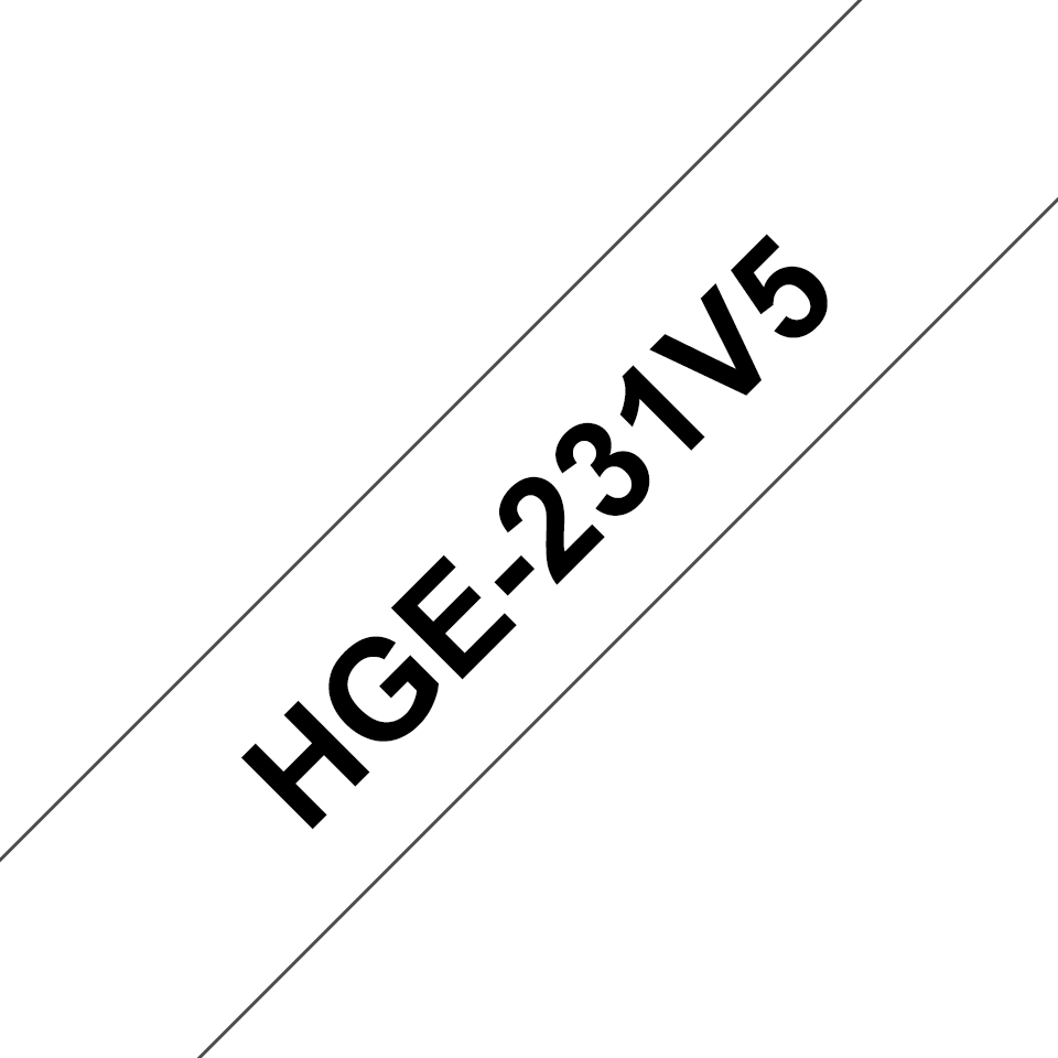 Brother HGE-231V5 DirectLabel black on white Laminat 12mm x 8m Pack=5 for P-Touch RL 700 S/ 9500 PC/ 9700 PC/ 9800 PCN