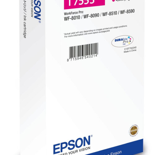 Epson C13T75534N/T7553 Ink cartridge magenta, 4.000 pages 39ml for Epson WF 6530/8090/8510