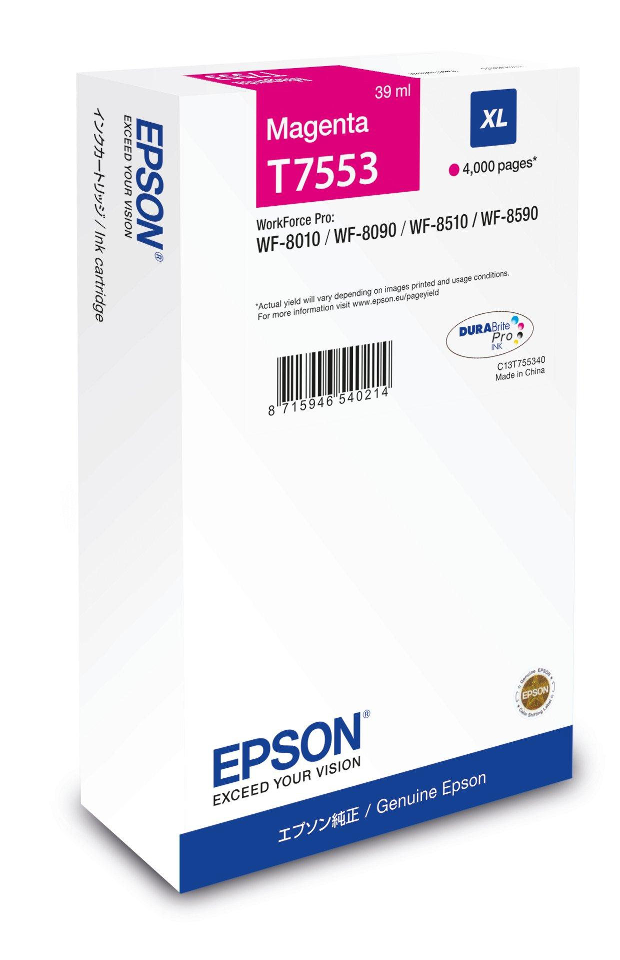 dd3f489d1e384b392f2fb0d381547cc0 Epson C13T75534N/T7553 Ink cartridge magenta, 4.000 pages 39ml for Epson WF 6530/8090/8510