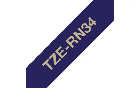e12275787b3cbda89c005b5380e590b429548250 Brother TZE-RN34 DirectLabel gold on Navy blue non adhesive textil 12mm x 4m for Brother P-Touch TZ 3.5-18mm/6-12mm/6-18mm/6-24mm/6-36mm