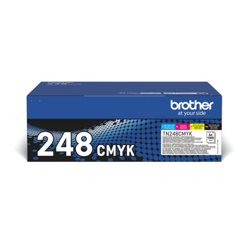 Brother TN-248CMYK Toner MultiPack Bk,C,M,Y, 4x1.000 pages ISO/IEC 19752 Pack=4 for Brother DCP-L 3500/HL-L 8200